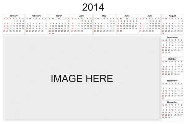Kalendarz 2014 — Zdjęcie stockowe