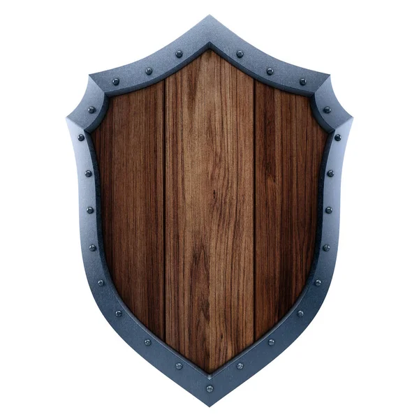 Illustration Wood Shield — Stock Photo, Image