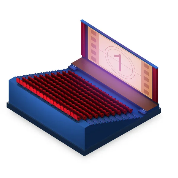 Isometrische Stijl Bioscoop Illustratie — Stockfoto