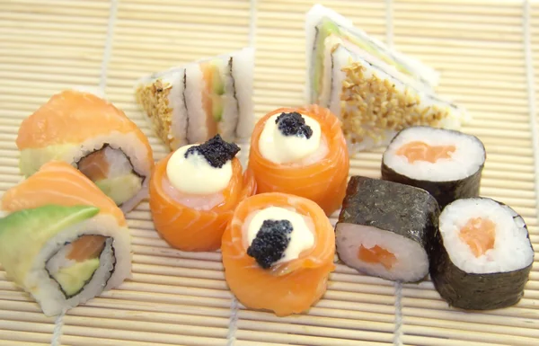 Assortment rolls with salmon — Stock Photo, Image