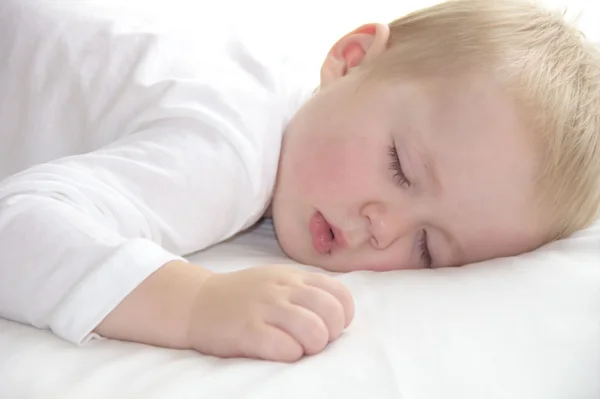 Little toddler one year old boy is napping — Stock Photo, Image