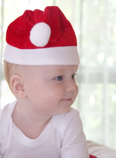 새 해 모자에 작은 아기 스톡 사진