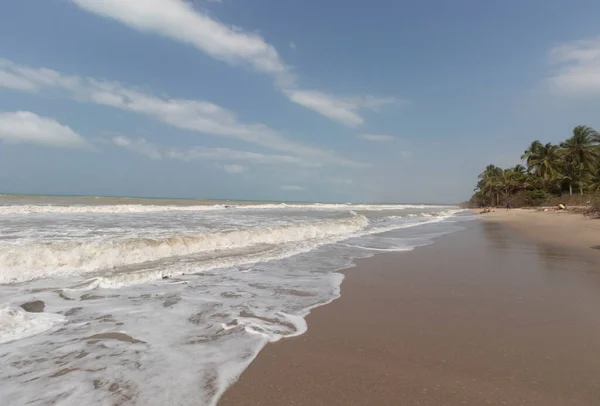 Incredibile Colpo Spiaggia Guajira Colombiana Con Mare Atlantico Cielo Blu — Foto Stock