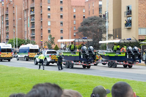 Police Vehicles Including Boats Independence Day Parade — Foto de Stock