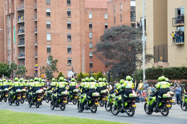 Transit Traffic Police Motorbikes Colombian Independence Day Parade — Foto de Stock