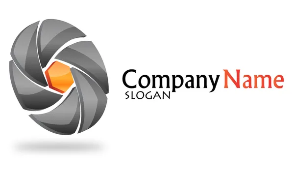 Fotografía logo de la empresa — Vector de stock