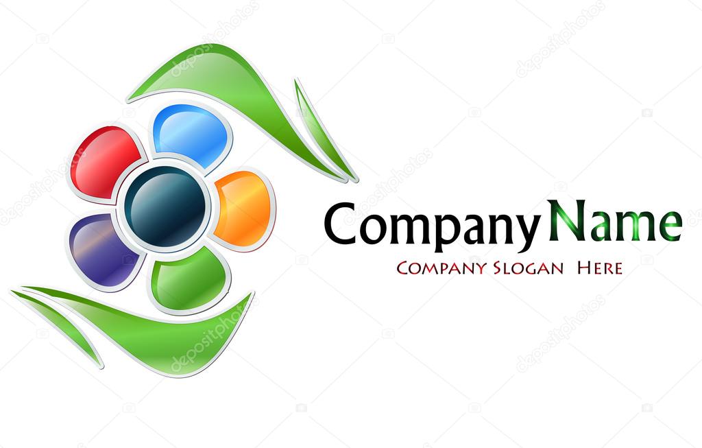 Multicolored Flower Company Logo