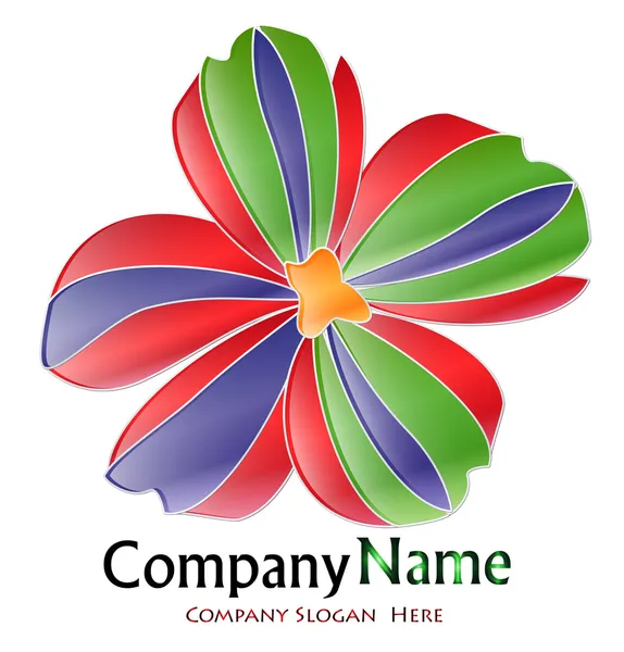 Logo de la empresa de flores de colores — Vector de stock