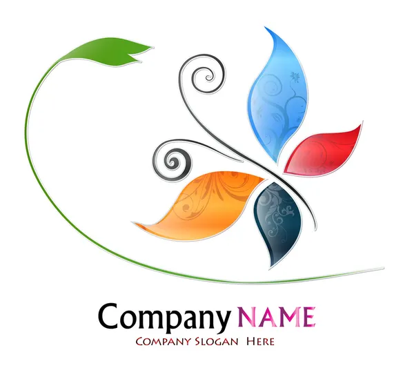 Logotipo da empresa borboleta colorida — Vetor de Stock