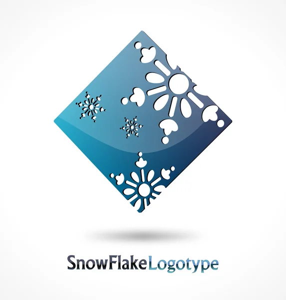 Logotipo abstracto Copo de nieve sobre fondo blanco — Vector de stock