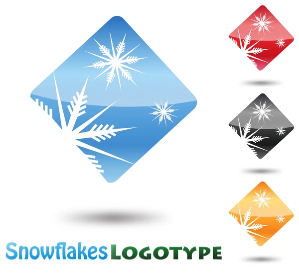 白い背景の上の抽象的なロゴ雪のフレーク — ストックベクタ