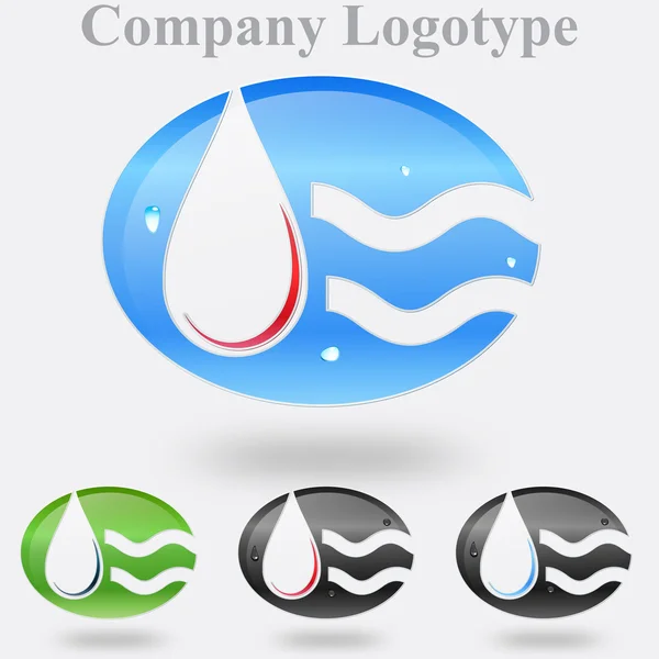 Logotipo abstracto de la compañía de gotas — Vector de stock
