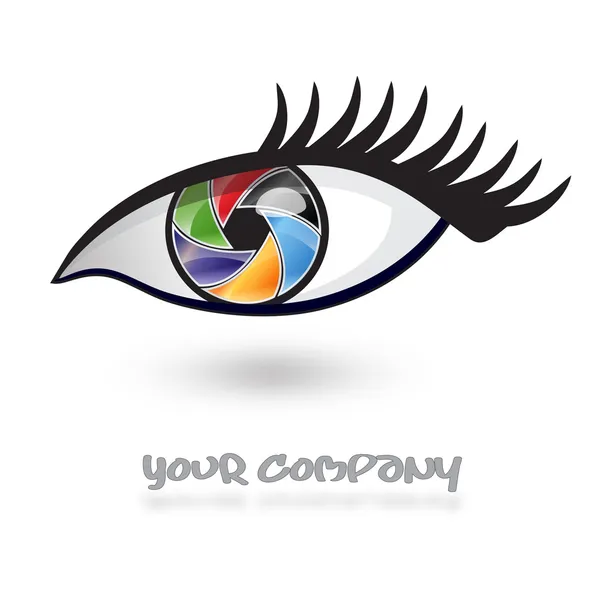 Logotipo olho multicolorido, íris # Vector — Vetor de Stock