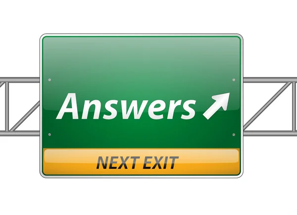 Odpovědi dálnici exit znamení — Stockový vektor
