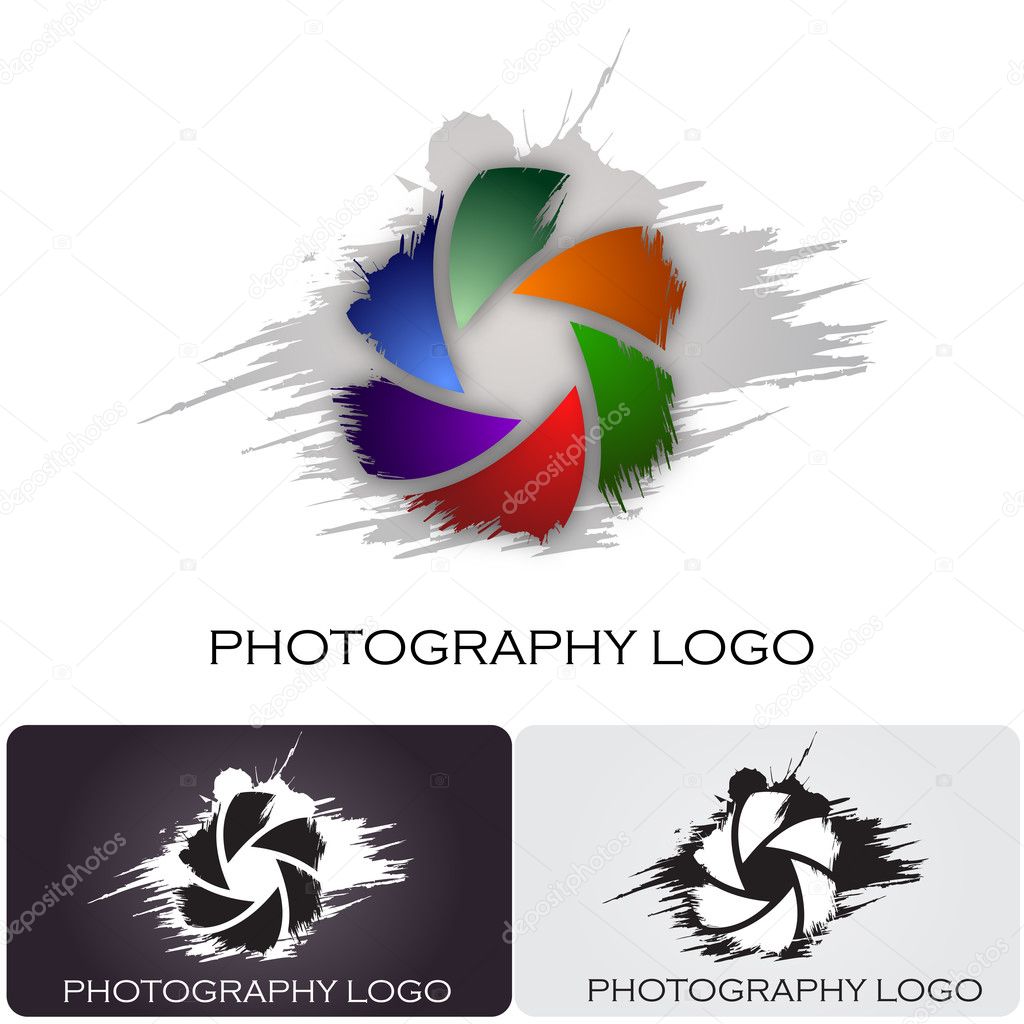 Photography company logo brush style #Vector