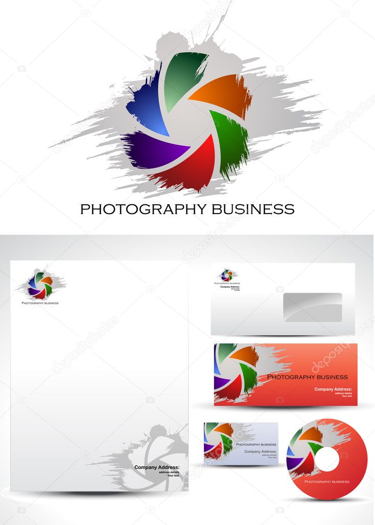 Great logo design for a new company with some nice business stuff template.