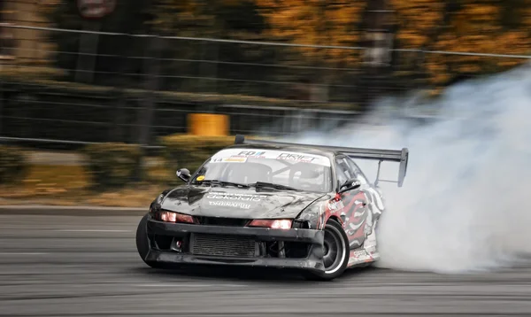 Drifting car at the Grand Prix of Romania — Stock Photo, Image