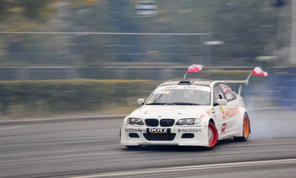 Drifting car at the Grand Prix of Romania — Stock Photo, Image