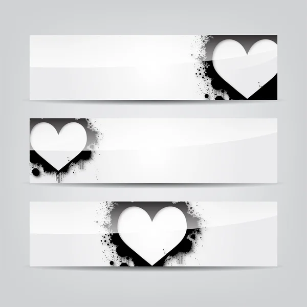 Banner web corazón — Archivo Imágenes Vectoriales