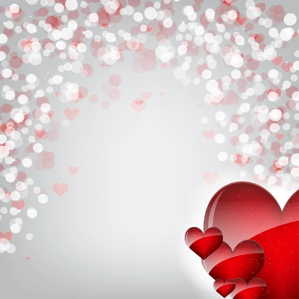 Abstract Background with red hearts — Stock Vector