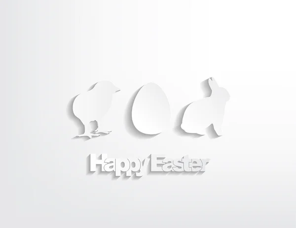 Happy Easter with a bunny, egg and a chicken — Stock Vector