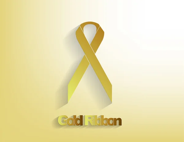 Gold awareness Ribbon — Stock Vector
