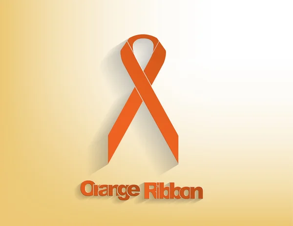 Orange awareness ribbon — Stock vektor