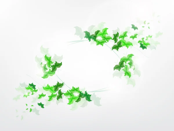 Περιβαλλοντική φόντο με πράσινο φύλλο πεταλούδες — Διανυσματικό Αρχείο