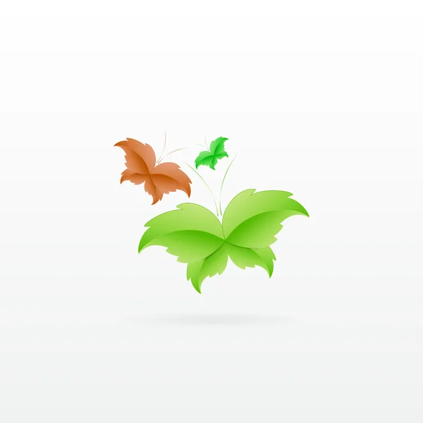 Concept papillon feuille — Image vectorielle