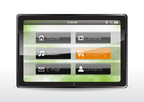 Concept shopping sur une nouvelle tablette — Image vectorielle