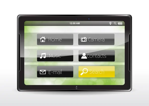 Concepto de tableta con botón "Buscar" — Archivo Imágenes Vectoriales
