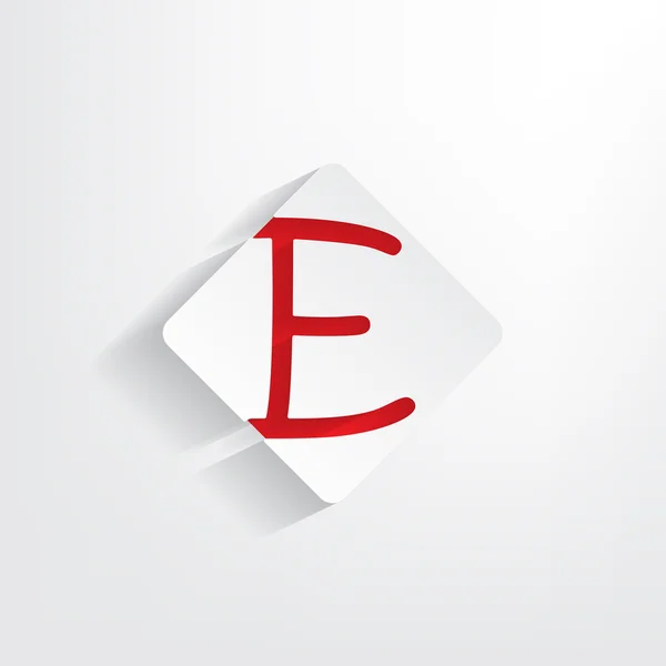 Lettera E come adesivo — Vettoriale Stock