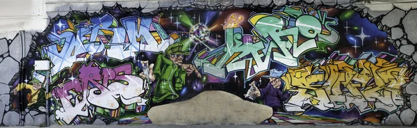 Panorama wielkie graffiti — Zdjęcie stockowe