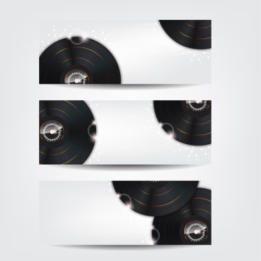 Vinil plakaları 3 müzik afiş ile parlayan