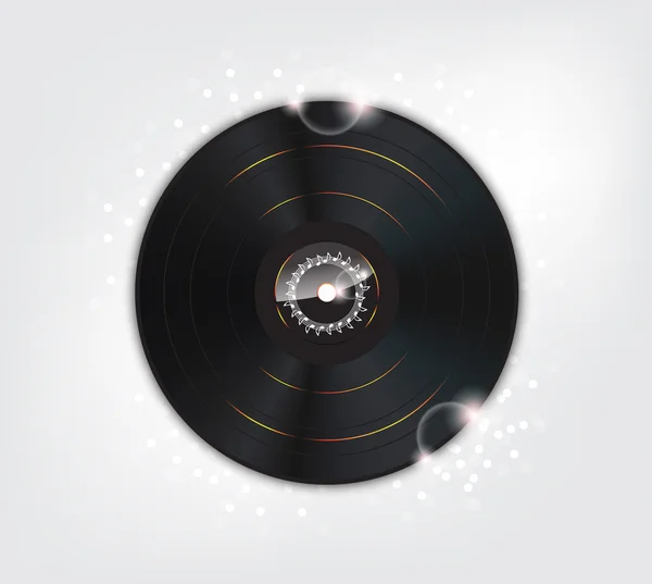 Fond musical avec plaque de vinyle brillant — Image vectorielle