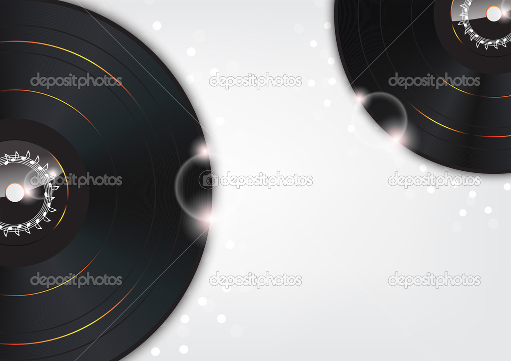 Music Background with Glow vinyl plates