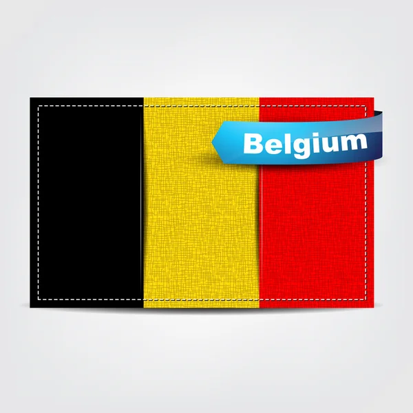Textura de la tela de la bandera de Bélgica — Archivo Imágenes Vectoriales