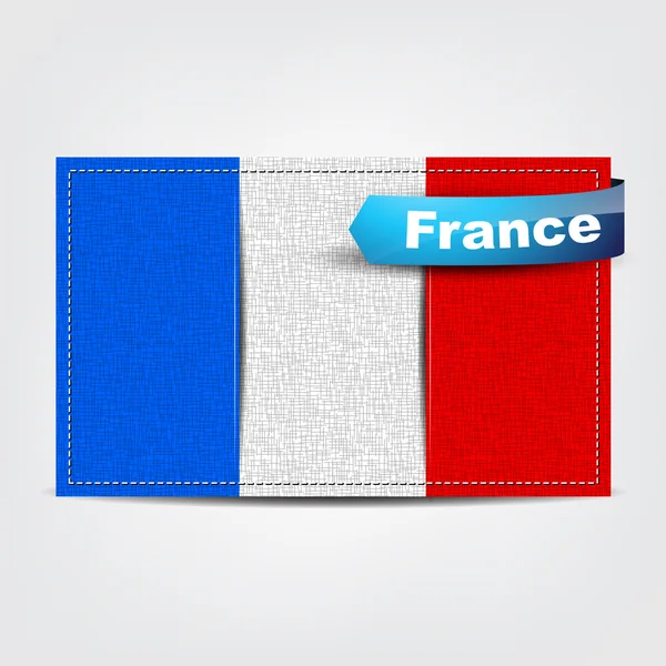 Textura de tecido da bandeira da França — Vetor de Stock