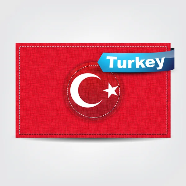 Textura de la tela de la bandera de Turquía — Archivo Imágenes Vectoriales