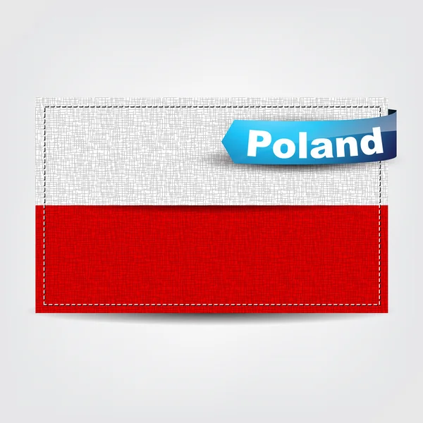 Texture tissu du drapeau de Pologne — Image vectorielle