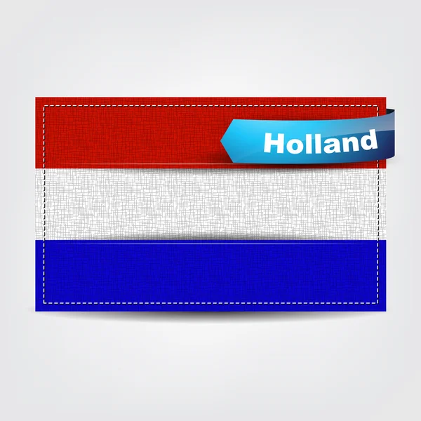 Textura de la tela de la bandera de Holanda — Vector de stock