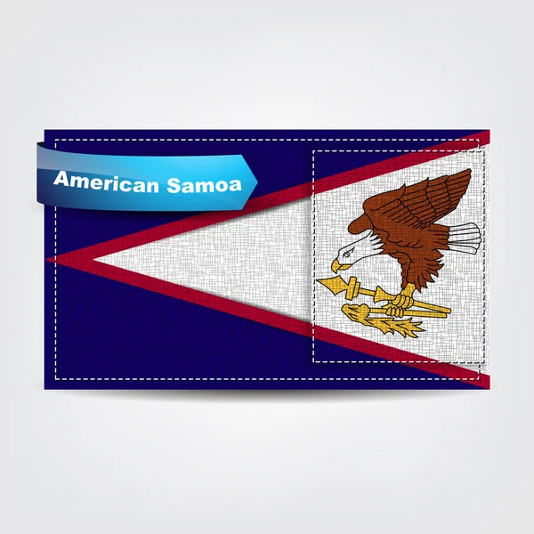 Textura de la tela de la bandera de Samoa Americana — Vector de stock