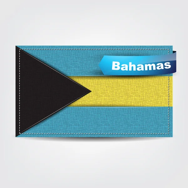 Fabric texture of the flag of Bahamas — Stock Vector