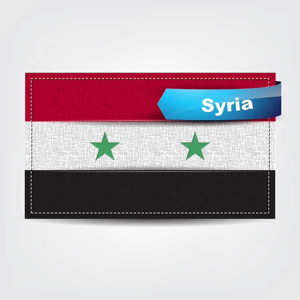 Stof textuur van de vlag van Syrië — Stockvector