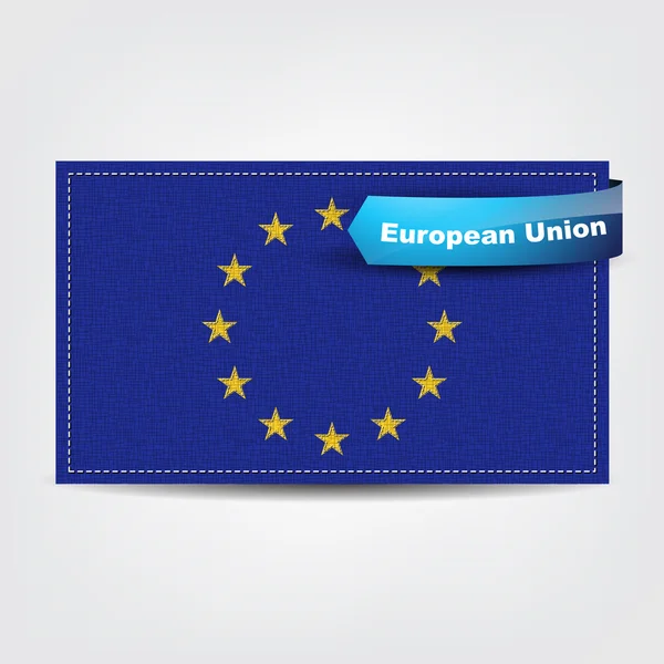 Fabric texture of the flag of European Union — Stock Vector