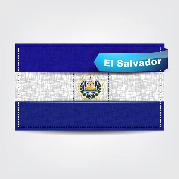 Textura de tecido da bandeira de El Salvador — Vetor de Stock