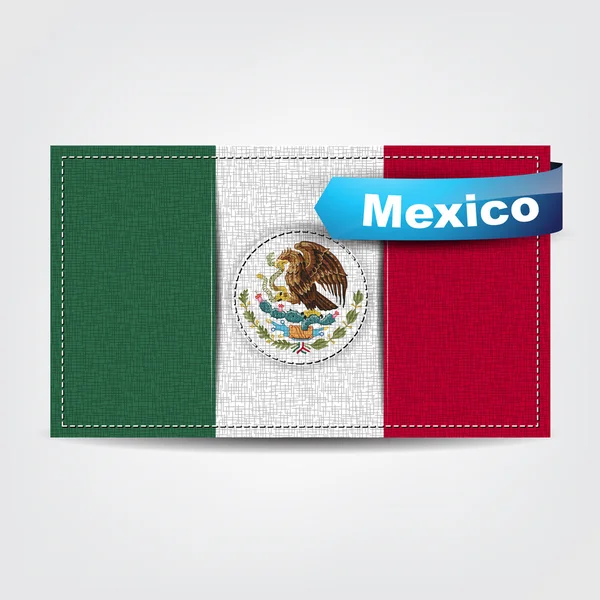 Textura de la tela de la bandera de México — Vector de stock