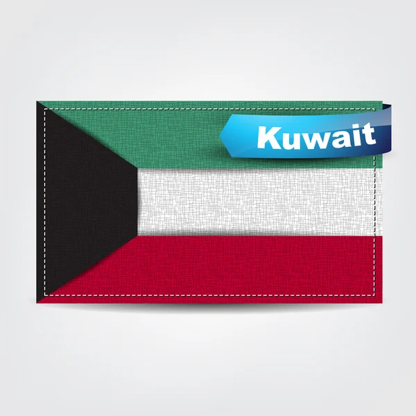 Textura de la tela de la bandera de Kuwait — Archivo Imágenes Vectoriales