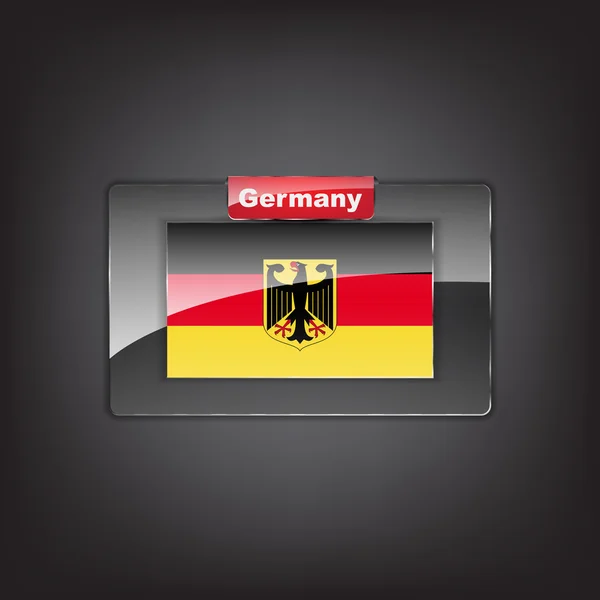 Glass button of the flag of Germany — Stock Vector