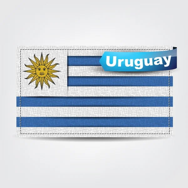 Textura de tecido da bandeira do Uruguai — Vetor de Stock